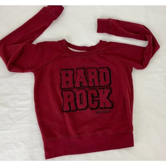 Hard Rock Cafe London Sweatshirt Red Black - Size XS - Picture 1 of 7